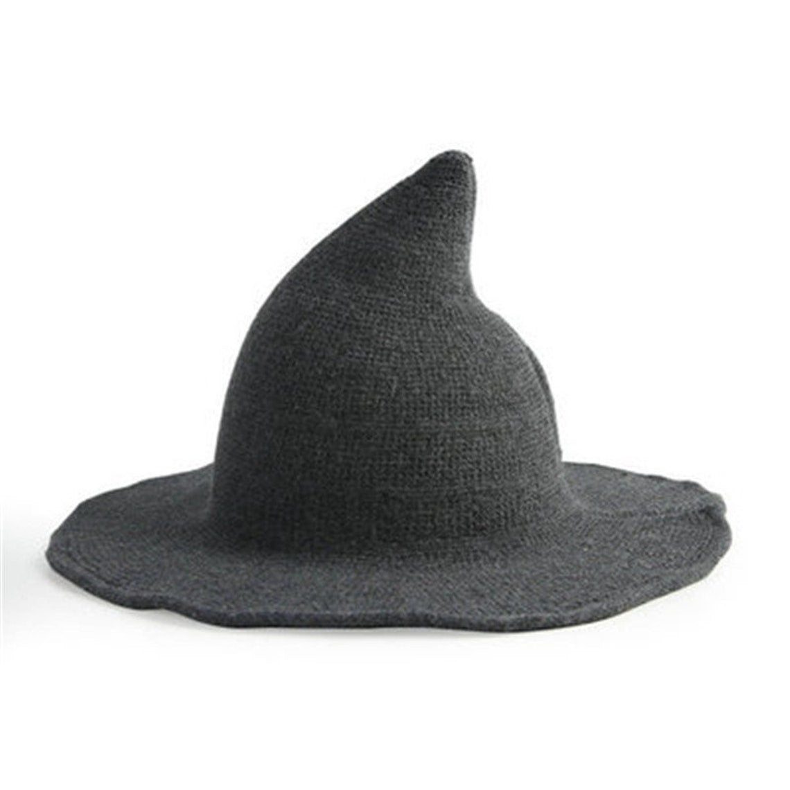 Witch Hat Halloween Hat Halloween Party Costume Wool Knitted Hipster Witch Hat Black Wizard Hat Witches Costume Cosplay Accessory