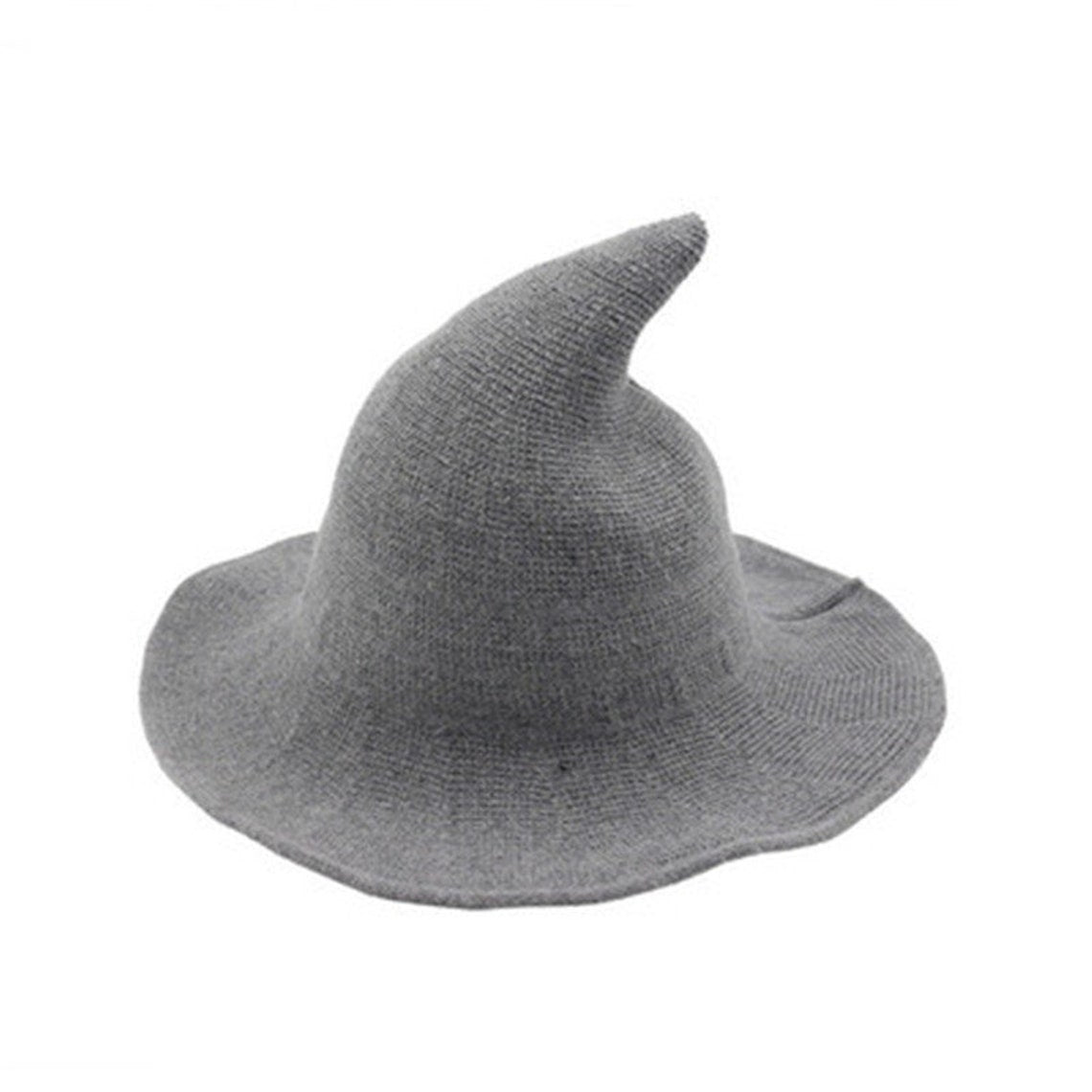 Witch Hat Halloween Hat Halloween Party Costume Wool Knitted Hipster Witch Hat Black Wizard Hat Witches Costume Cosplay Accessory