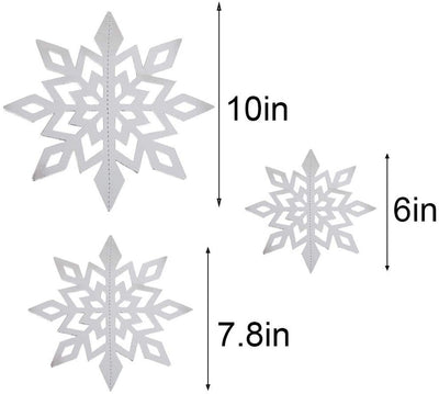 3D Hanging Snowflakes Large Paper Snowflakes Winter Wonderland Snowflakes Party Decorations Hanging Paper Centerpieces for New Year