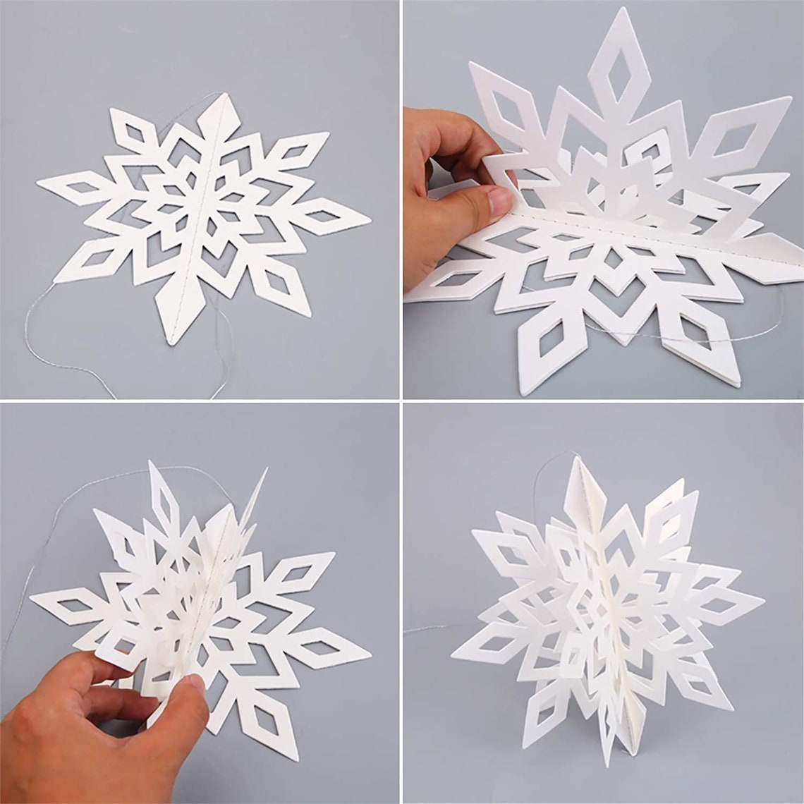 3D Hanging Snowflakes Large Paper Snowflakes Winter Wonderland Snowflakes Party Decorations Hanging Paper Centerpieces for New Year