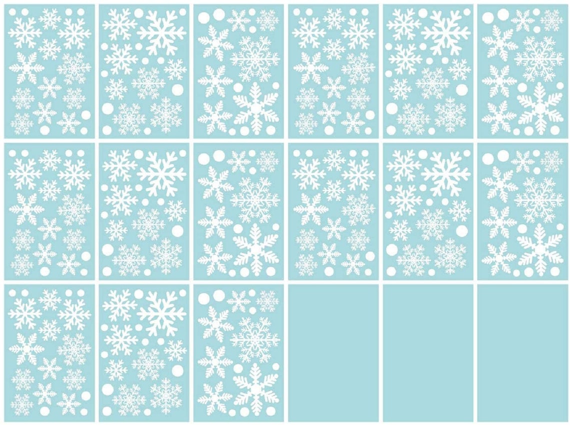 234 PCS Snowflake Window Stickers Clings Decor White Christmas Window Decals Winter Xmas New Year Decorations