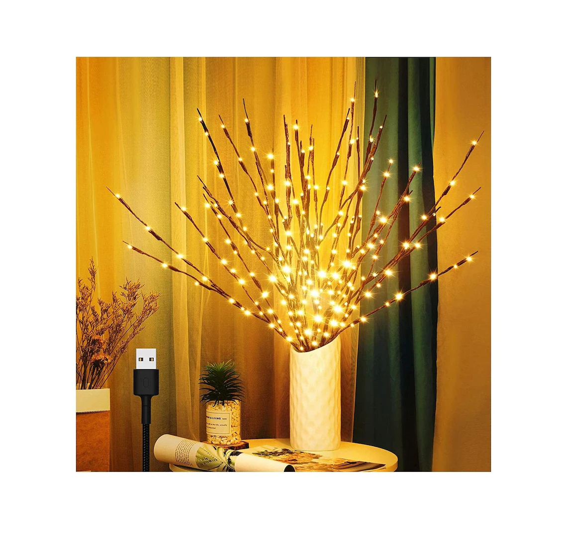 Twig Lights Willow Lights LED Branch Lights Led Branches Vase Filler Willow Tree Decorative Lights Christmas Tree Decoration Home Decor