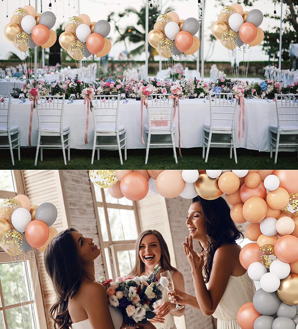 128Pcs Pastel Orange Gray Gold Balloon Arch Macaron Blush Balloon Garland Kit Wedding Bridal Shower Birthday Party Baby Shower Decorations