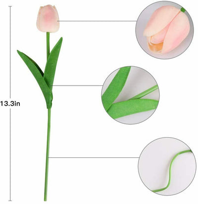 10Pcs Real Touch Tulips Fake Tulips Artificial Flowers Silk Flowers Faux Flowers for Home Decoration Wedding Bouquet DIY Wreath Floral Arrangement Table Décor