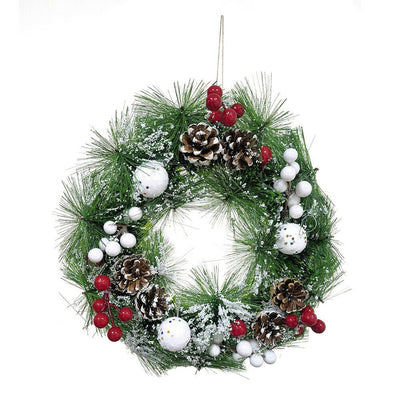 12 Inch Artificial Christmas Wreath Front Door Decor Indoor and Outdoor Holiday Hanging Decoration Wall Hanging Wreath Xmas Home Decor