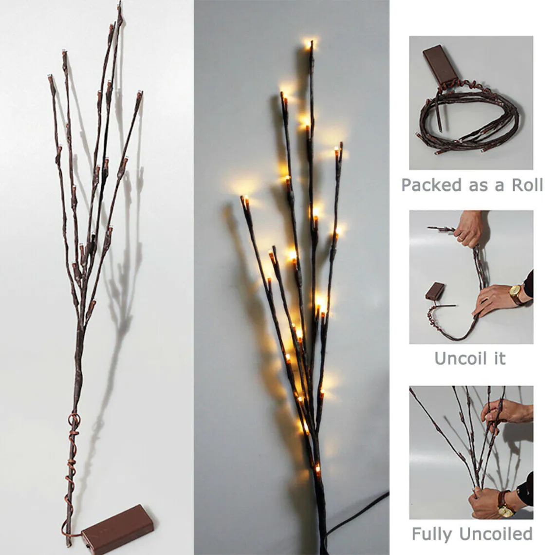 Twig Lights Willow Lights LED Branch Lights Led Branches Vase Filler Willow Tree Decorative Lights Christmas Tree Decoration Home Decor