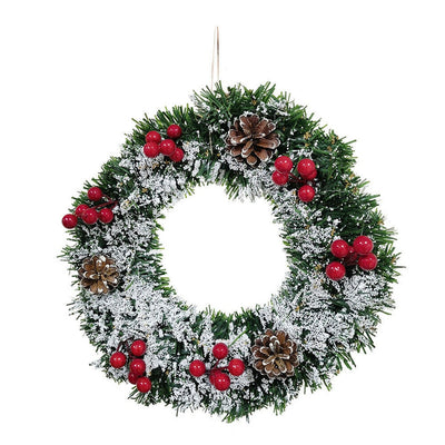 12 Inch Artificial Christmas Wreath Front Door Decor Indoor and Outdoor Holiday Hanging Decoration Wall Hanging Wreath Xmas Home Decor