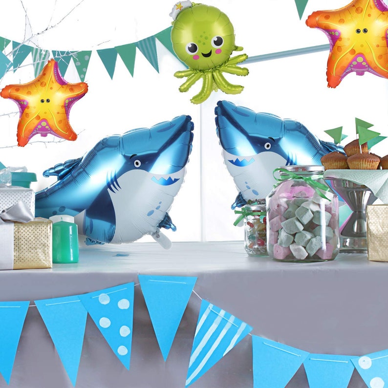 Large Foil Animal Fish Balloons Marine Party Decorations Under The Sea Party Supplies Ocean Theme Mermaid Birthday Decor Fish Mylar Balloon