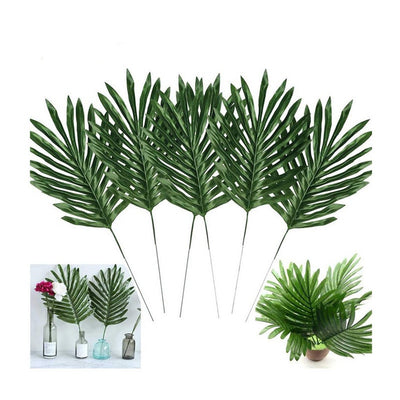 30pcs Artificial Tropical Faux Palm Leaves Safari Hawaiian Luau Summer Party Decorations Tiki Aloha Jungle Beach Theme Wedding Birthday