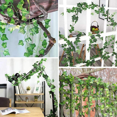 6 pcs /  12 pcs 84 Feet Fake Ivy Leaves Artificial Garlands Hanging Plant Vine Runner Wedding Party Supplies Garden Wall Faux Vines Leaf Decoration