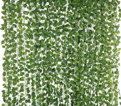 6 pcs /  12 pcs 84 Feet Fake Ivy Leaves Artificial Garlands Hanging Plant Vine Runner Wedding Party Supplies Garden Wall Faux Vines Leaf Decoration