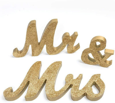 Golden Mr and Mrs Signs