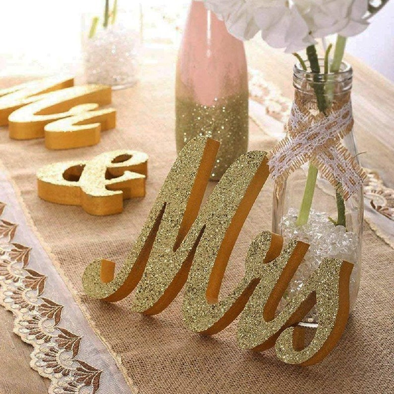 Golden Mr and Mrs Signs