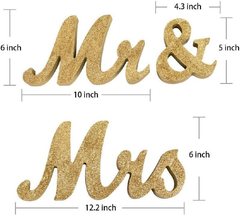 Golden Mr and Mrs Signs