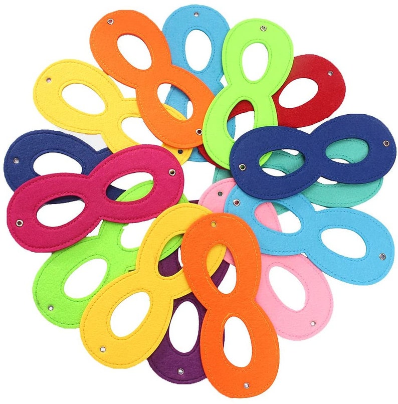 25Pcs Superhero Masks Colored for Kids Party Cosplay Dress Up Superhero Eye Masks for Christmas Birthday Party Halloween