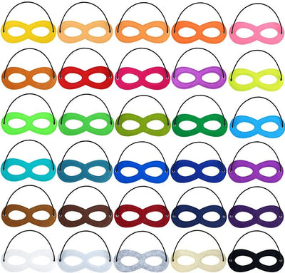25Pcs Superhero Masks Colored for Kids Party Cosplay Dress Up Superhero Eye Masks for Christmas Birthday Party Halloween