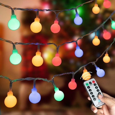 100LED Globe Ball String Lights Fairy Lights Plug in 8 Modes with Remote Indoor Outdoor Decor Party Wedding Xmas Tree