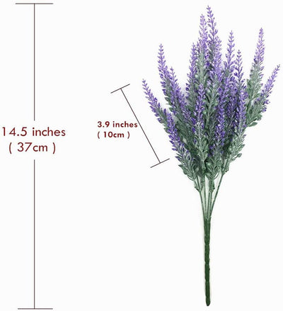 12 Bundles Artificial Lavender Flowers Fake Lavender Bouquet Faux Lavender Bunches Wedding Decor Table Centerpiece Home Garden Patio Decoration