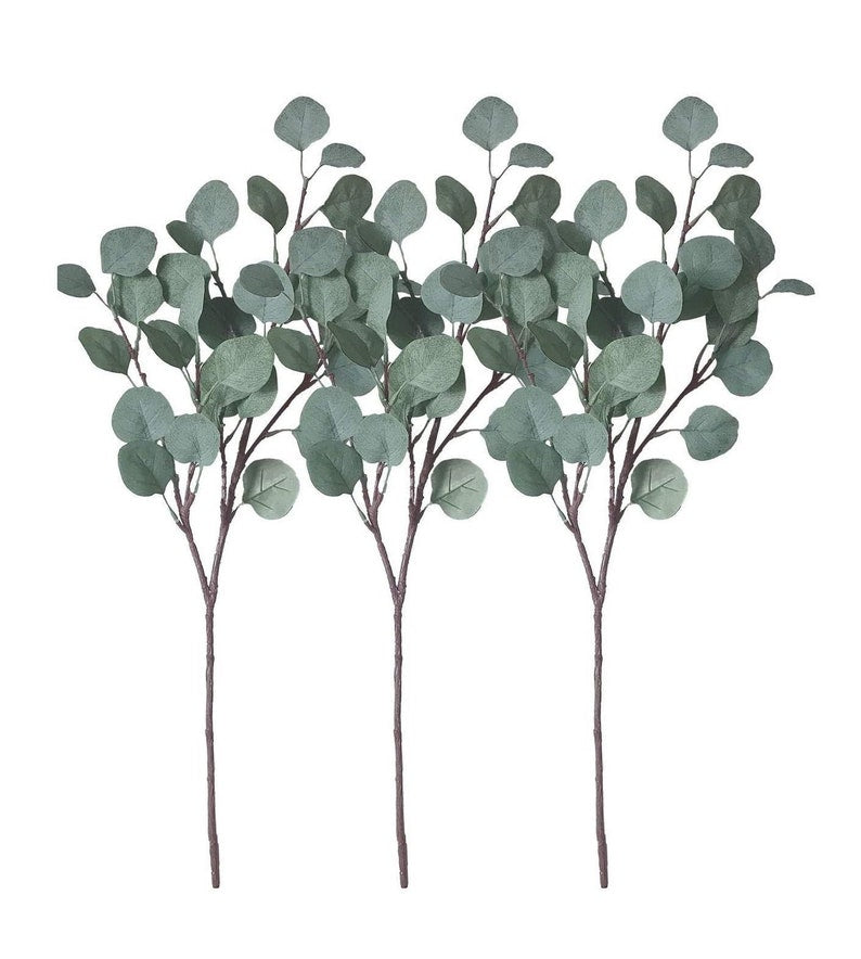 3pcs Artificial Eucalyptus Leaves Stems