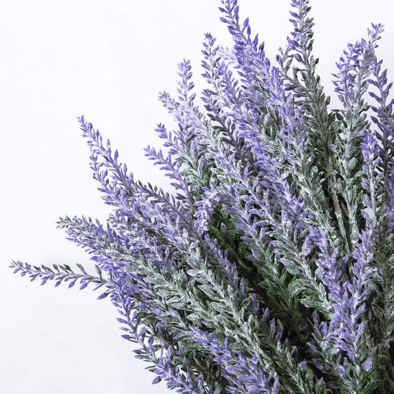 12 Bundles Artificial Lavender Flowers Fake Lavender Bouquet Faux Lavender Bunches Wedding Decor Table Centerpiece Home Garden Patio Decoration