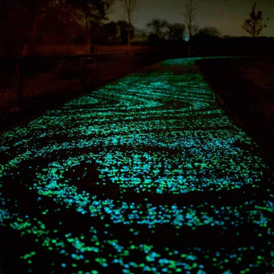 300pcs Glow Pebbles Luminous Stones Glow in The Dark Garden Rocks for Aquarium Fish Tank Sidewalk Garden Path Patio Terrace Lawn Yard