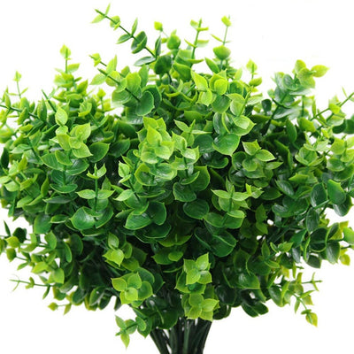 Faux Boxwood Shrubs 8 Pack Artificial Plants Flowers Lifelike Fake Greenery Foliage Garden Patio Yard Wedding Office Farmhouse Decoration