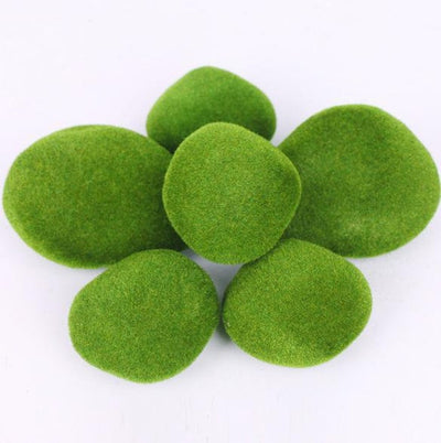 30pcs Artificial Moss Rocks Decorative Faux Green Moss Covered Stones Fake Greenery Home Garden Yard Decoration