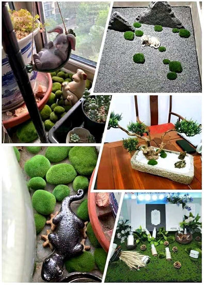 30pcs Artificial Moss Rocks Decorative Faux Green Moss Covered Stones Fake Greenery Home Garden Yard Decoration