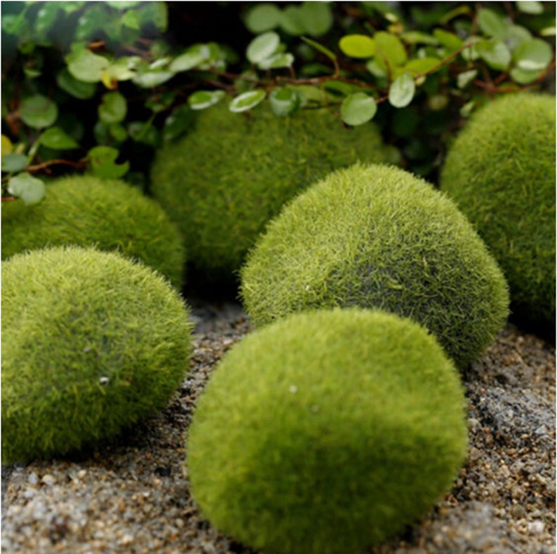 30pcs Artificial Moss Rocks Decorative Faux Green Moss Covered Stones Fake Greenery Home Garden Yard Decoration