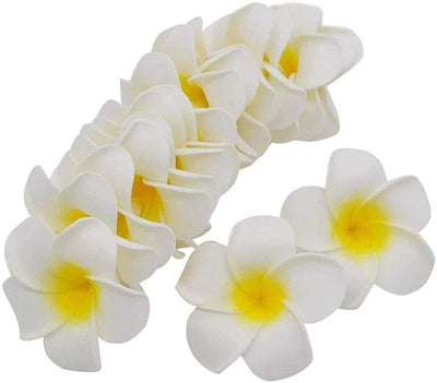 50pcs Artificial Foam Plumeria Hawaiian Flower Petals Wedding Party Decoration Plumeria Flower Heads Pool Party Supplies