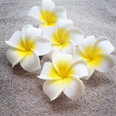 50pcs Artificial Foam Plumeria Hawaiian Flower Petals Wedding Party Decoration Plumeria Flower Heads Pool Party Supplies