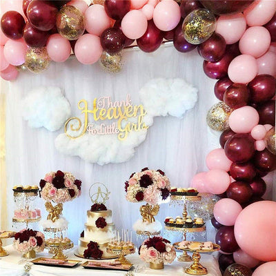 118Pcs Burgundy Pink Balloon Arch Garland Kit Gold Confetti Balloons Baby Shower Wedding Birthday Girl Woman Party Decorations Anniversary