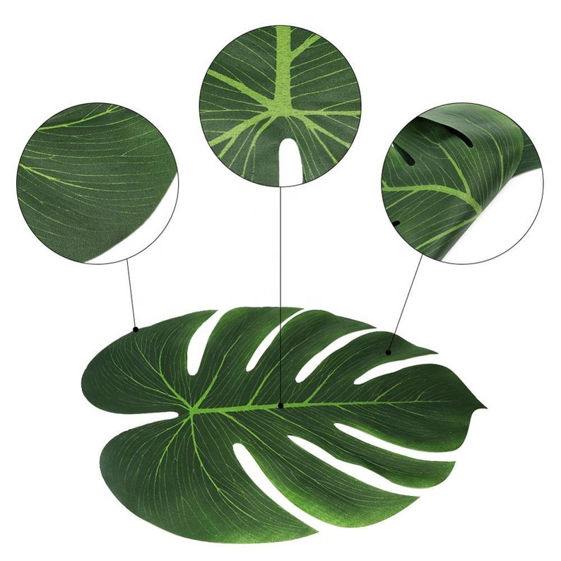 10 Pack Artificial Monstera Leaf Palm Leaves Fake Green Leaves Faux Tropical Leaves Hawaiian Leaves