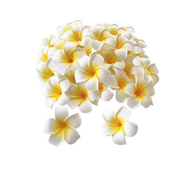 50pcs Artificial Foam Plumeria Hawaiian Flower Petals Wedding Party Decoration Plumeria Flower Heads Pool Party Supplies