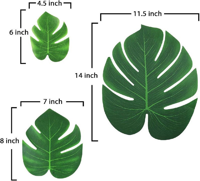 10 Pack Artificial Monstera Leaf Palm Leaves Fake Green Leaves Faux Tropical Leaves Hawaiian Leaves