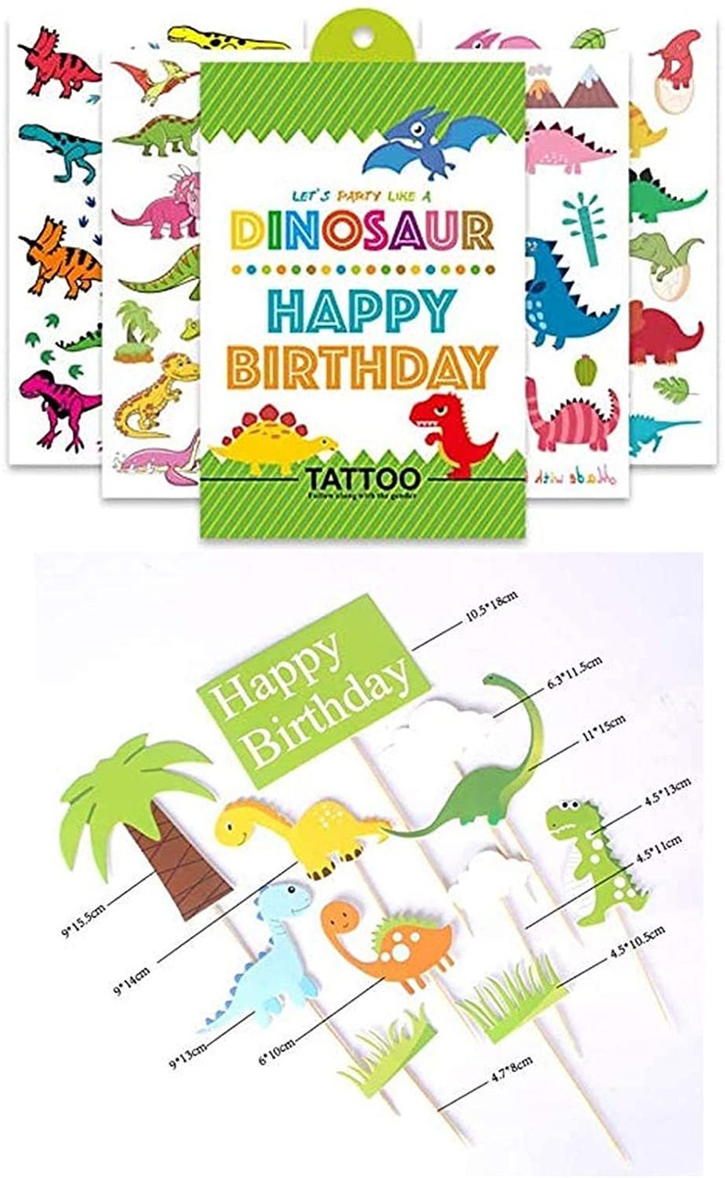 Dinosaur Birthday Party Decorations, Dino Foil Balloons Arch Garland Kit, Happy Birthday Banner for Kids Boys