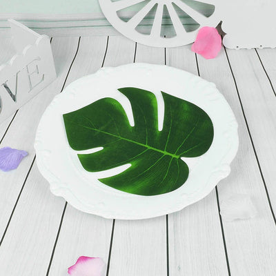 10 Pack Artificial Monstera Leaf Palm Leaves Fake Green Leaves Faux Tropical Leaves Hawaiian Leaves