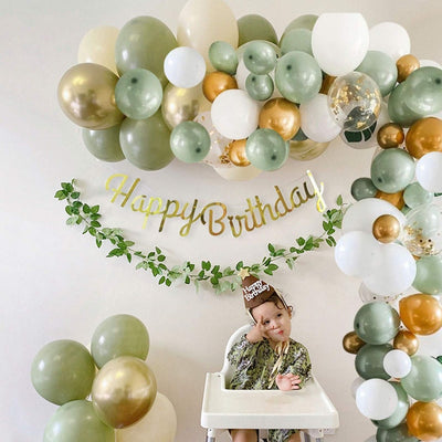 127pcs Olive Green Balloons Arch Garland Kit Retro Green Gold Confetti Balloon Set Sage Green Wedding Birthday Baby Shower Decoration