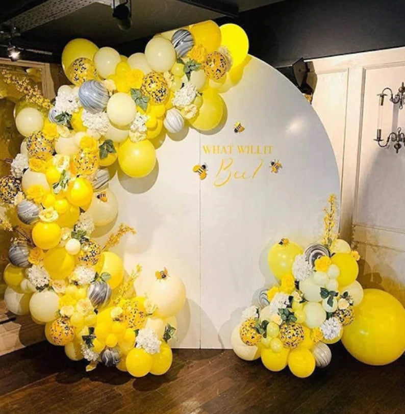 120pcs Bee Balloons Garland Arch Kit Honeybee Theme Party Decorations Supplies Wedding Birthday Bridal Baby Shower Anniversary Organic Party