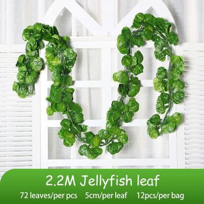 12Pack 84feet Artificial Ivy Greenery Fake Ivy Leaves Garland Hanging Vine Plants Home Party Wall Decor Wedding Decoration Silk Green Vines