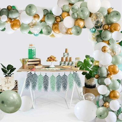 127pcs Olive Green Balloons Arch Garland Kit Retro Green Gold Confetti Balloon Set Sage Green Wedding Birthday Baby Shower Decoration