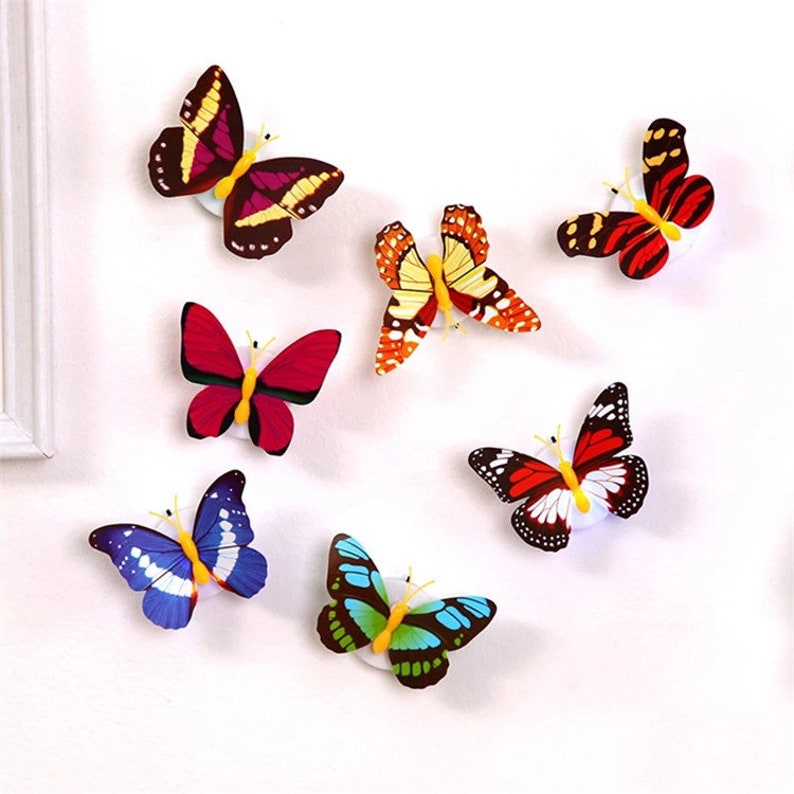 12Pcs 3D LED Butterfly Wall Decals DIY Night Light Removable Mural Stickers Kids Room Nursery Bedroom Decor Home Decoration