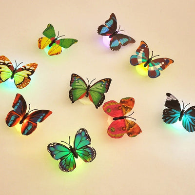 12Pcs 3D LED Butterfly Wall Decals DIY Night Light Removable Mural Stickers Kids Room Nursery Bedroom Decor Home Decoration