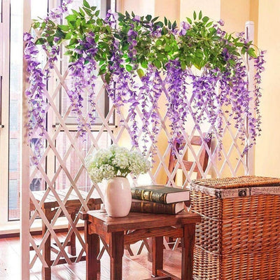 12x 3.6Ft Artificial Purple Wisteria Garland Fake Wisteria Vines Silk Flowers Wedding Arch Decor Home Garden Party Decorations