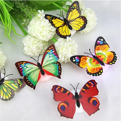 12Pcs 3D LED Butterfly Wall Decals DIY Night Light Removable Mural Stickers Kids Room Nursery Bedroom Decor Home Decoration