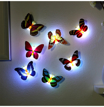 12Pcs 3D LED Butterfly Wall Decals DIY Night Light Removable Mural Stickers Kids Room Nursery Bedroom Decor Home Decoration