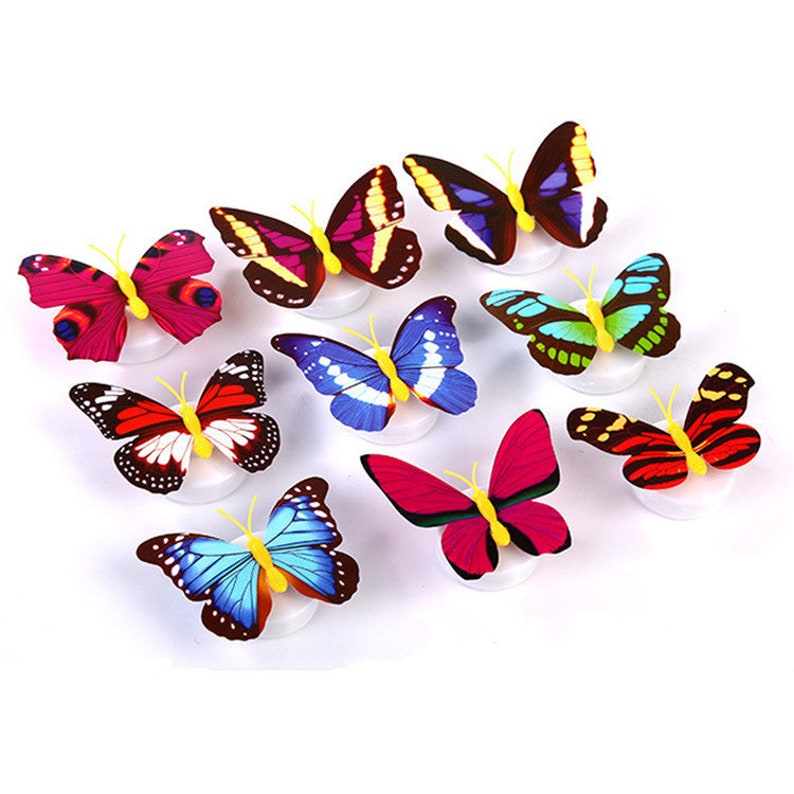 12Pcs 3D LED Butterfly Wall Decals DIY Night Light Removable Mural Stickers Kids Room Nursery Bedroom Decor Home Decoration